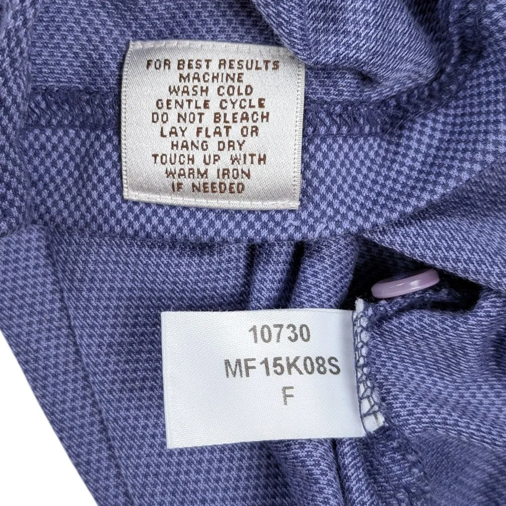 Peter Millar Mens XL‎ Purple Cotton Micro Gingham Short Sleeve Polo MF15K08S
